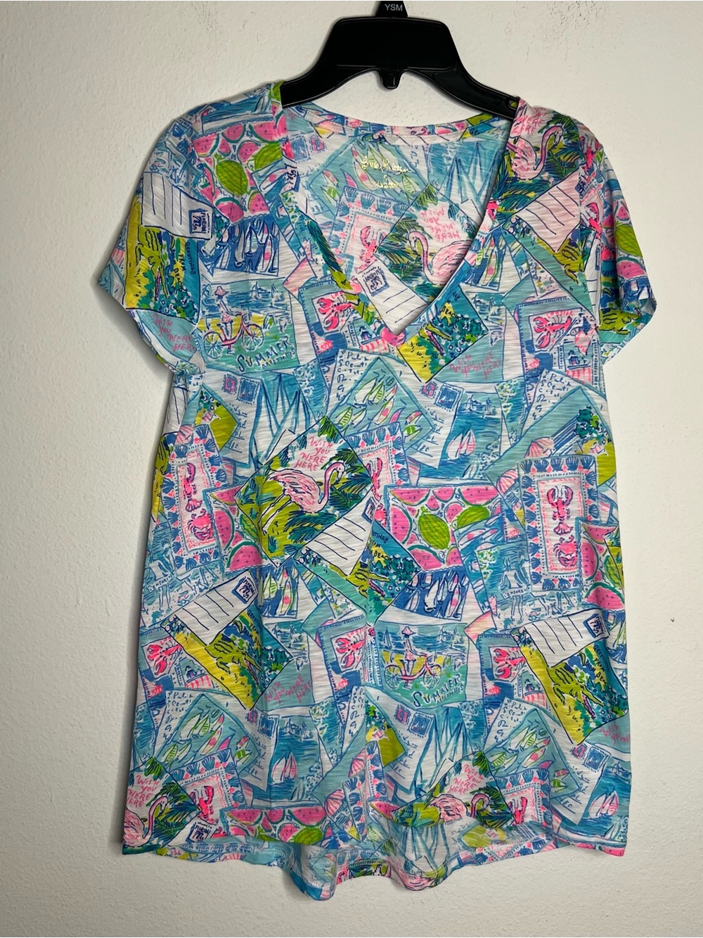 Lilly Pulitzer Etta V-neck Top  Wish You Were Here Size Small